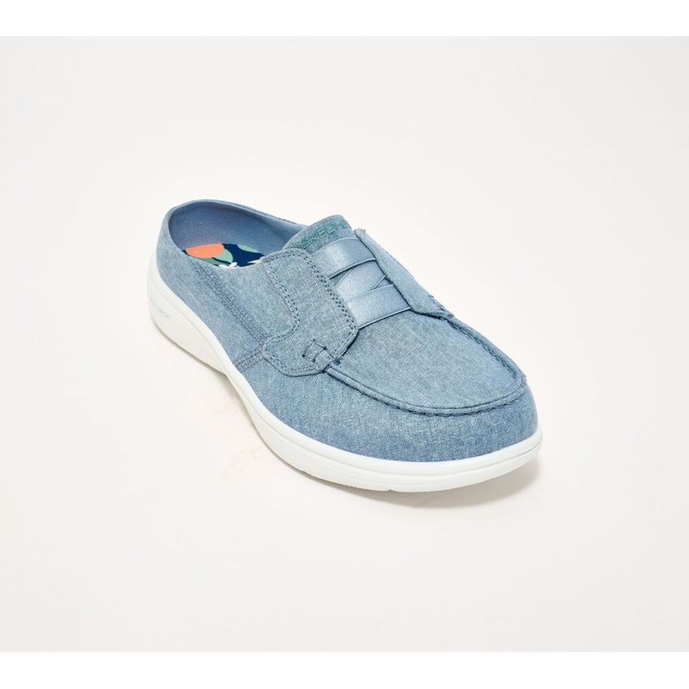 Skechers Women's Sz 8.5 On-the-GO Flex Radiant Canvas Mules Gray